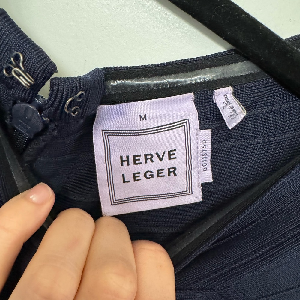 Herve Leger Navy Dress